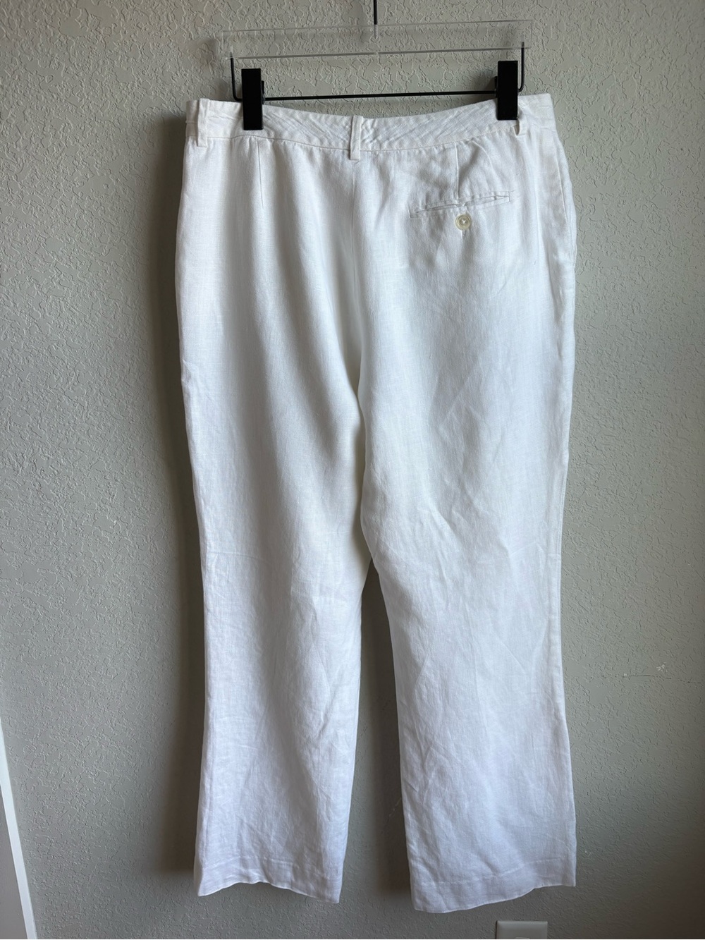 Lauren Ralph Lauren White 100% Linen Pants Size 10 Fully Lined Straight Leg - Picture 6 of 10